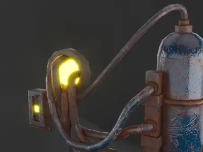 Low poly game ready gas cylinder asset Low-poly 3D model