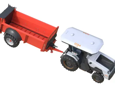 Monarch Electric Tractor and Spreader Sodimac Rafal 3300 Low-poly 3D model