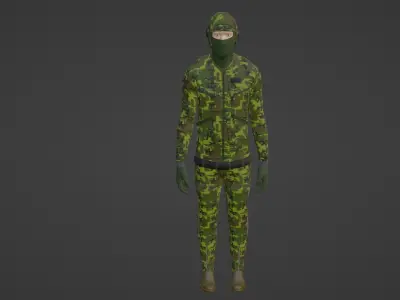 Soldier - II Low-poly 3D model