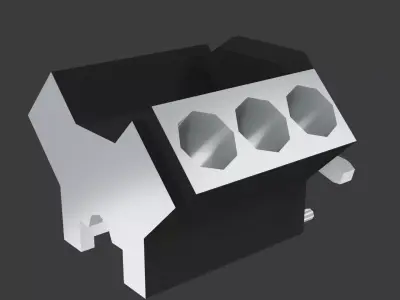 Audi V6 ABC Low poly Low-poly 3D model