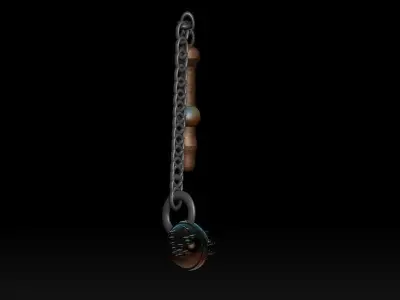 stylized fantasy flail 3D model
