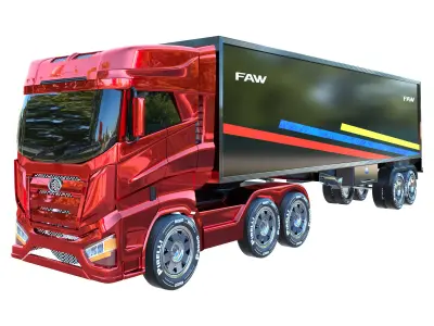 faw truck red 3D model