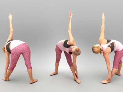 Woman doing yoga 422 Low-poly 3D model