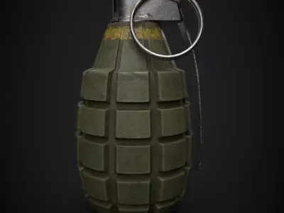 MK2 Grenade and StunGrenade Low-poly 3D model
