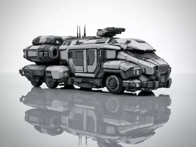 Sci-Fi Hover Vehicle Pack  Futuristic Cyberpunk Cars and Trucks 3D model