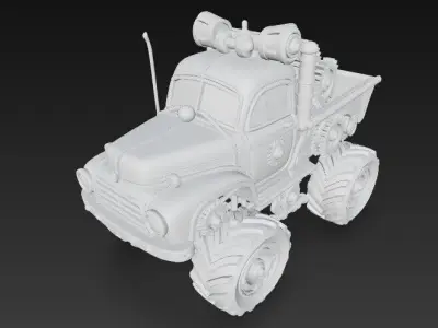 Classic Mechanical Pickup Truck 3D print model purchase