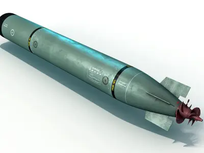 Torpedo Mark 46 Low-poly 3D model
