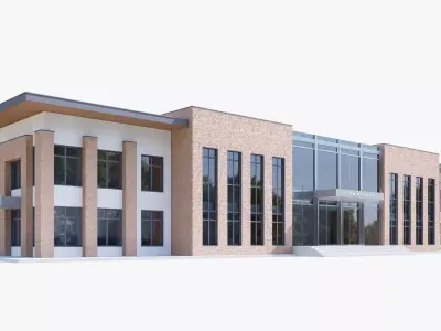commercial building Low-poly 3D model 9