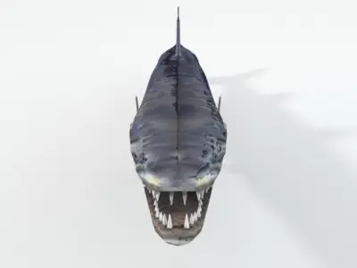 Barracudas fish Low-poly 3D model