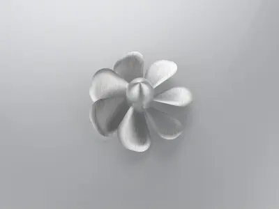 Propeller silver flower Free 3D model