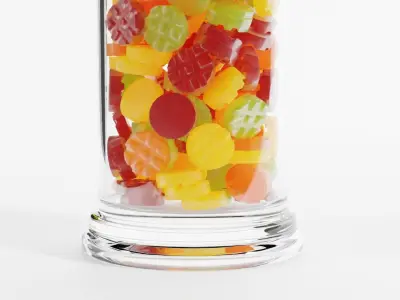 Glass Jar with Fruit Gums 3D model