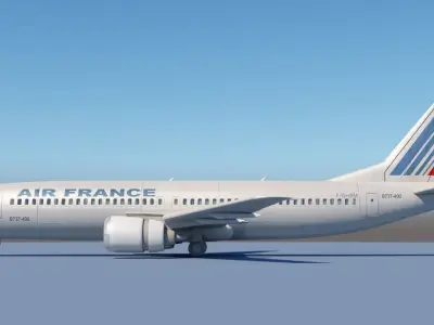 737 400 AirFrance With Interior 3D model