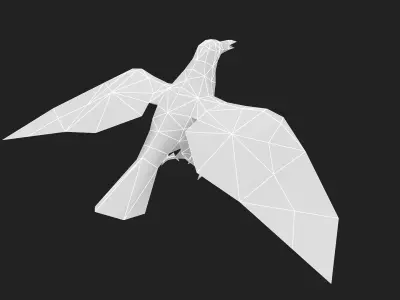low-poly animated crow Low-poly 3D model