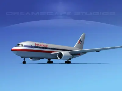 Boeing 767-100 American 3D model