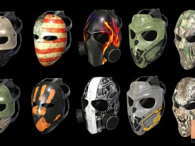 Tactical Masks Low-poly 3D model