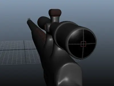 Sniper 3D gun with bullet in it Low-poly 3D model