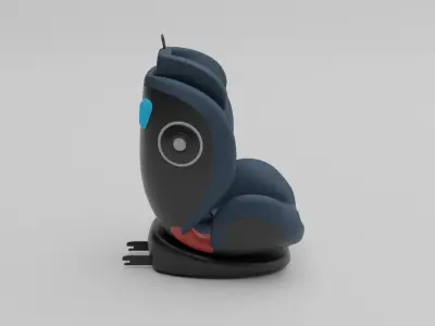 Blue colour detailed Chicco Seat 4 Fix 0-36 kg baby car seat  S Low-poly 3D model