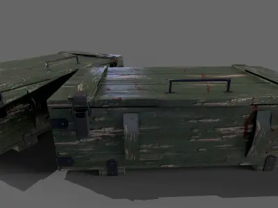 Military Wooden Storage Crates Box Chest Ammo Box Game Model Low-poly 3D model