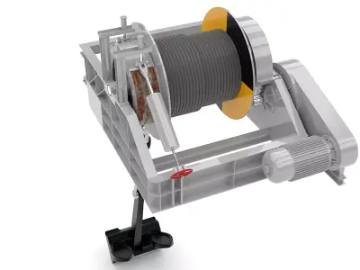 Anchor Mooring Winch and Byers Anchor 3D model