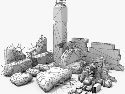 Concrete debris 3D model