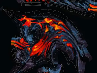 Hand Painted Game Axe Low-poly 3D model