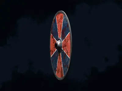 Viking Shield 1 - Bloody Low-poly 3D model