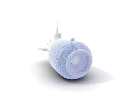 Sleek Silver Submarine model pack Low-poly 3D model