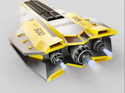 Space Ship Low-poly 3D model order