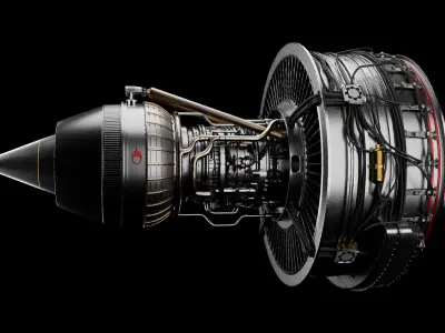 Turbofan engine 3D model from CGTrader