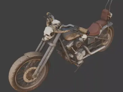 Longhorn Desert Nomad Motorcycle model Low-poly 3D model