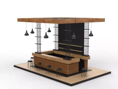 Coffee kiosk 3D model