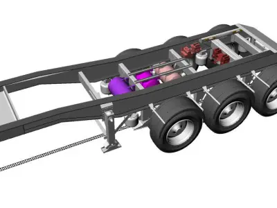 Concrete mixer drum semi trailer Free 3D model