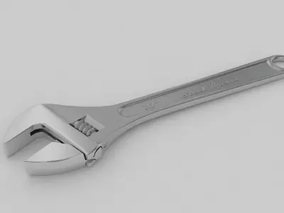 Rigged Pipe Wrench 3D model