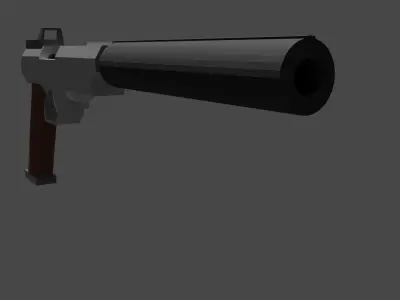 low poly pistol gun Free low-poly 3D model buy