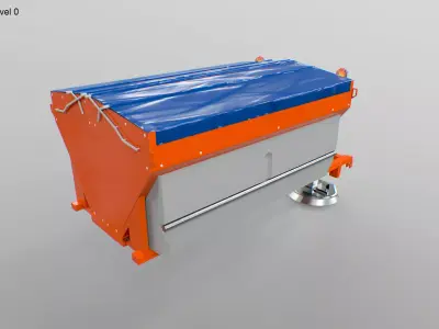 3D Road Salt Spreader  Winter Snow Removal Equipment f Low-poly 3D model