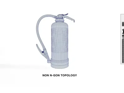 RUSTY CO2 FIRE EXTINGUISHER - GAME READY - LOW POLY - PBR Low-poly 3D model