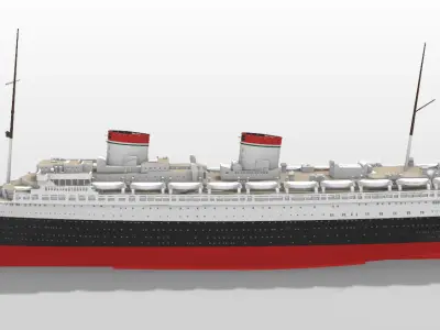 SS Rex ocean liner full hull and waterline printable model  3D print model