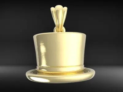  Magician hat pendant charm necklace bracelet jewelry 3D print model