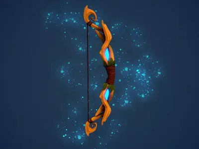 Stylized Elemental Bow Low-poly 3D model