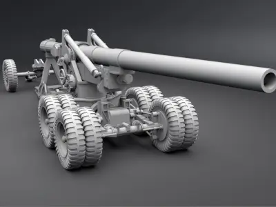 155mm Long Tom Scale Model 3D print model
