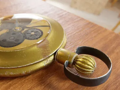 Antique bronze pocket watch 3D model