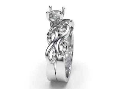 solitaire with ring sizes  8 part S91 3D print model