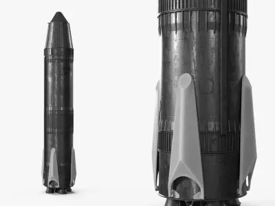 Advanced Orbital Rocket Black 3D model
