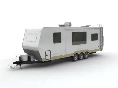 Travel Trailer Toy Hauler 3-Axle 3D model