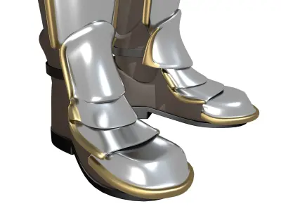 Boots in armor Low-poly 3D model