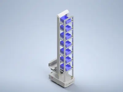 AGV with Three-way rotating grip - Smart warehouse 3D model