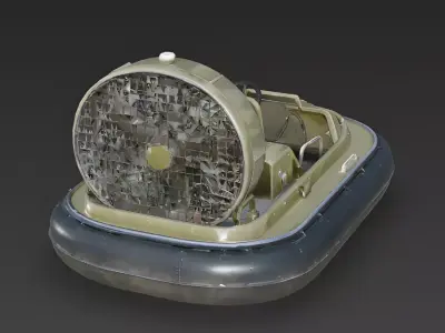 Tactical Military Hovercraft 3D Model Low-poly 3D model