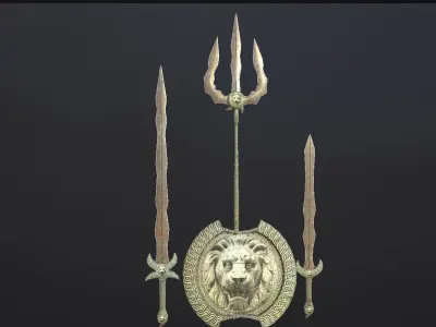 Ancient Melee Weapons Low-poly 3D model