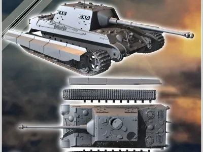 Jagdpanzer VI Jagdtiger 88mm Pak 433 - Germany Eastern Western F 3D print model