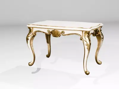 Royal Baroque Dining Table Gold Ornate Carved Luxury 3D model 3D model